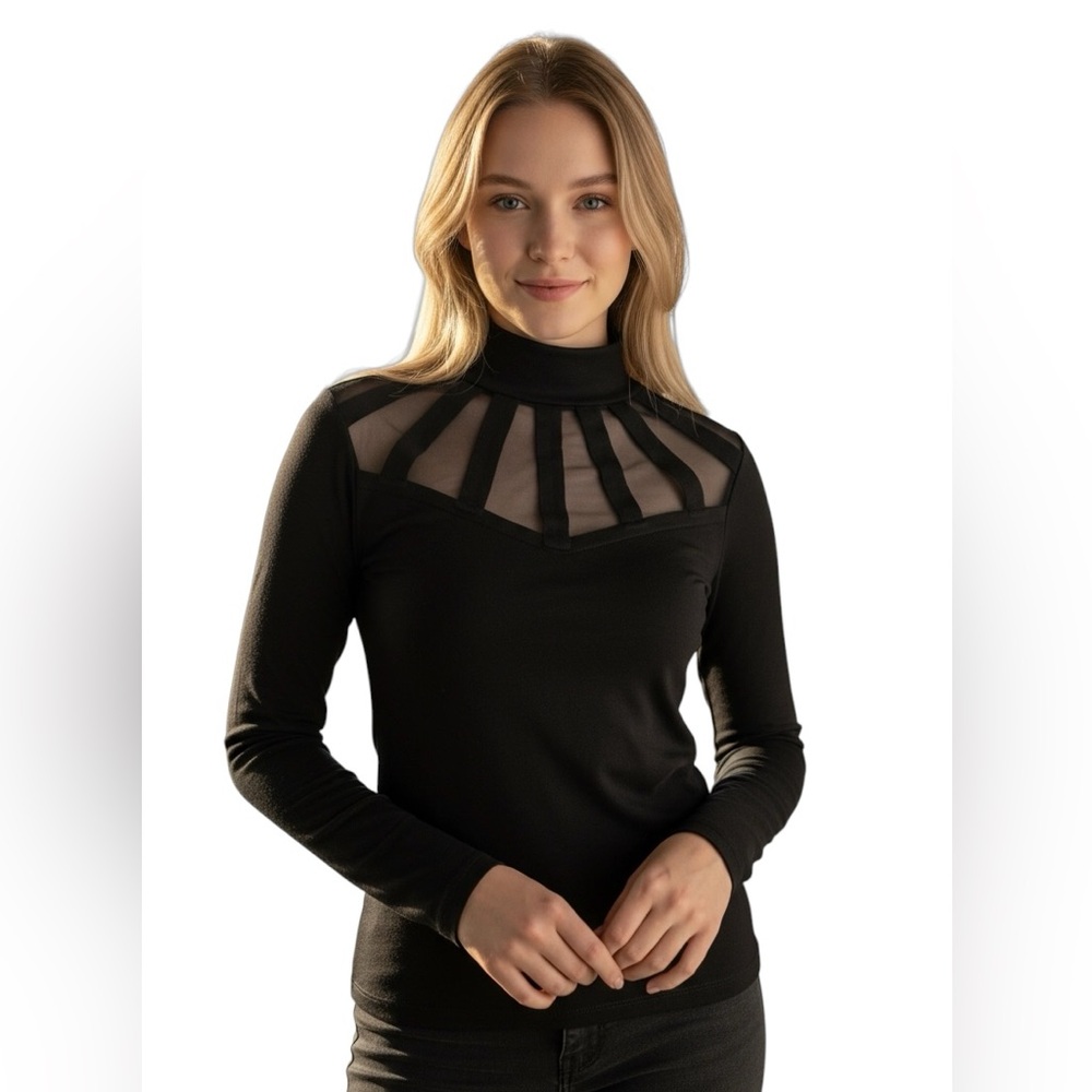 Carmen Marc Valvo Corp core contemporary comfort career turtleneck top - Picture 1 of 11